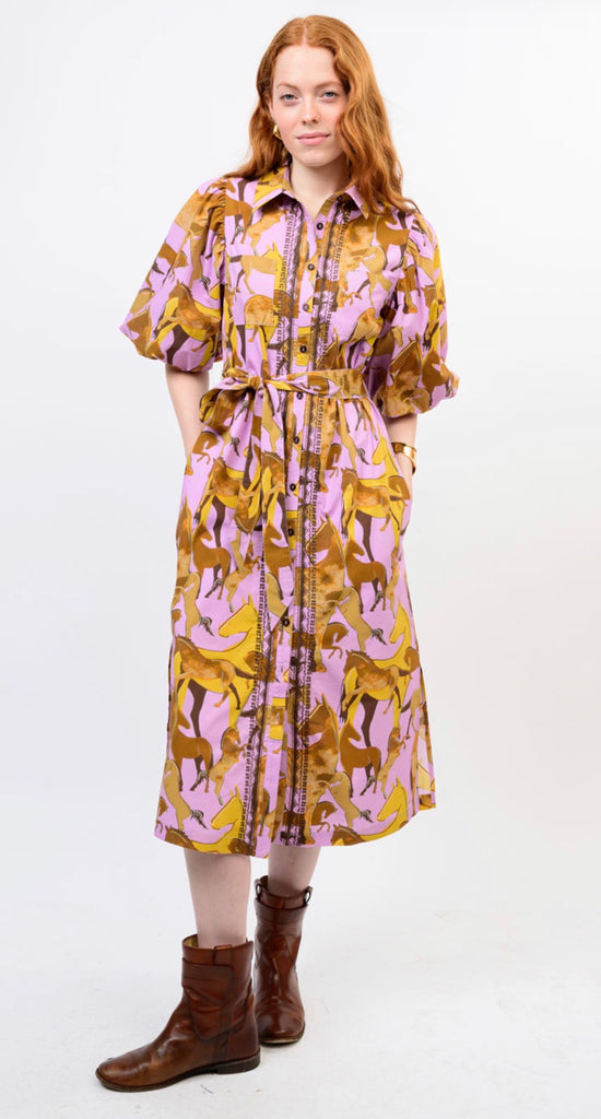 HORSE PRINT SHIRT DRESS