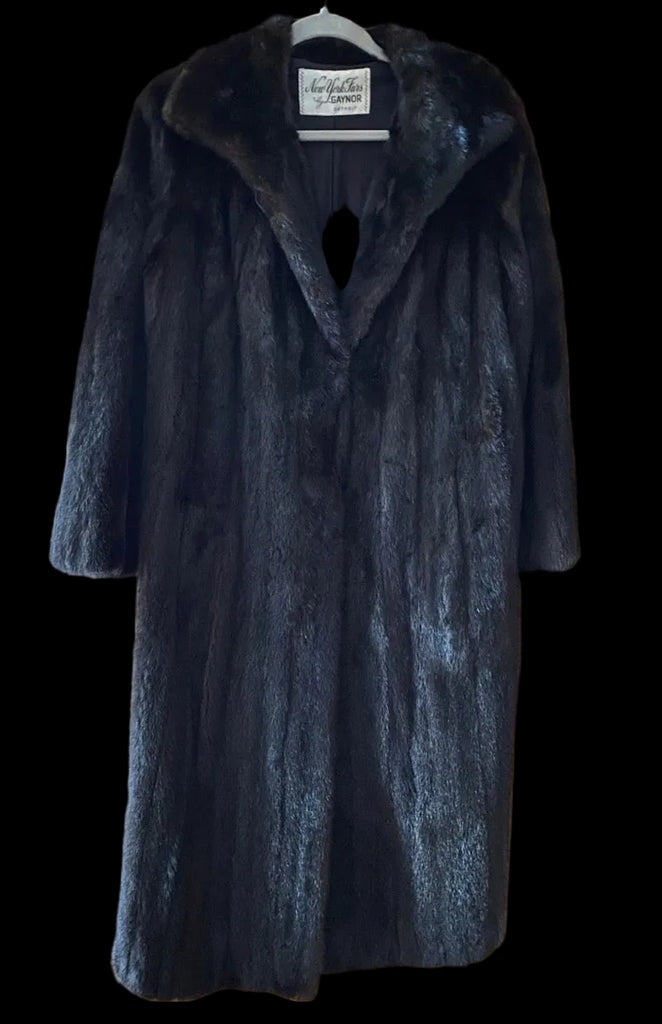 Black Mink Coat Female Pelts Vintage S/M