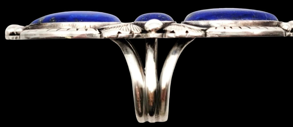Pacific Crested 3 Stone Lapis Lazuli Ring 10.5