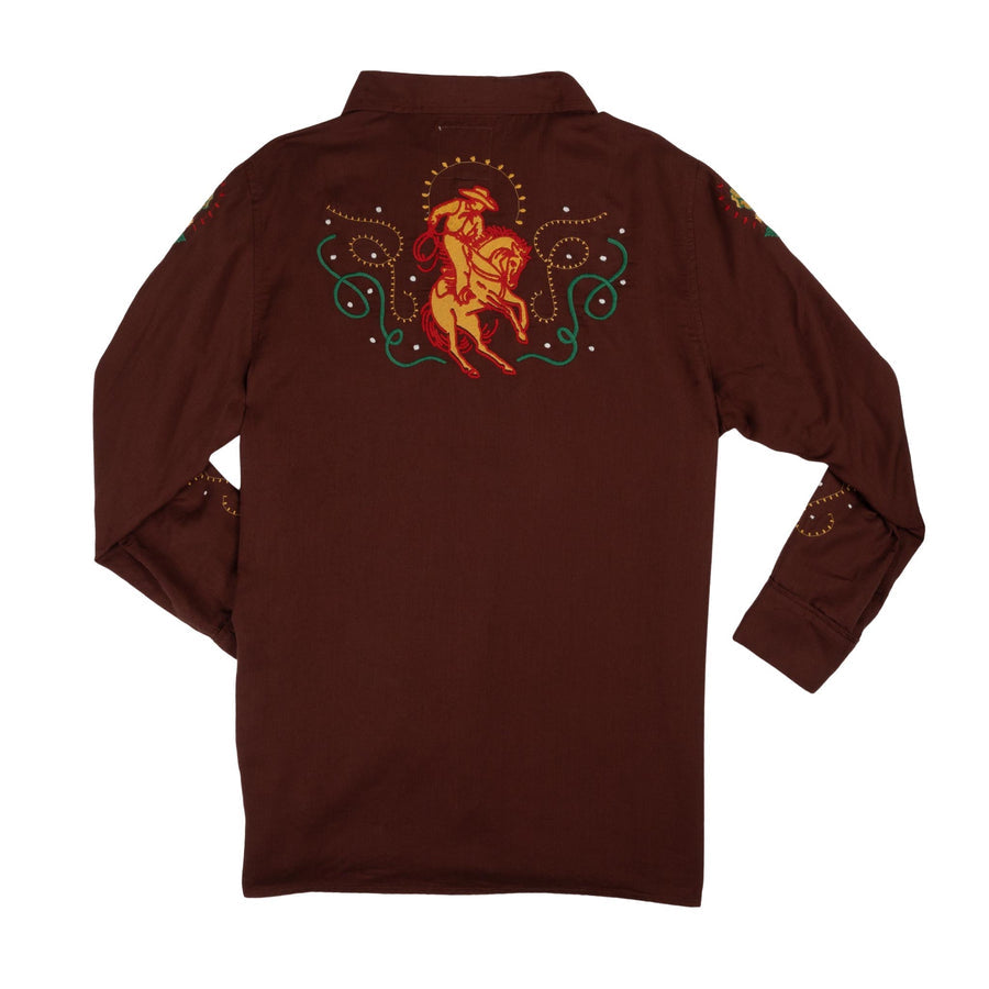 SHOW PONY EMBROIDERED WESTERN PEARL SNAP SHIRT L/S