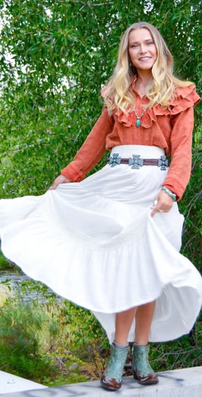THE CLEMENTINE MAXI SKIRT IVORY