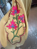 Vintage Custom Mustard Old Chain Stitch Embroidery 1940s