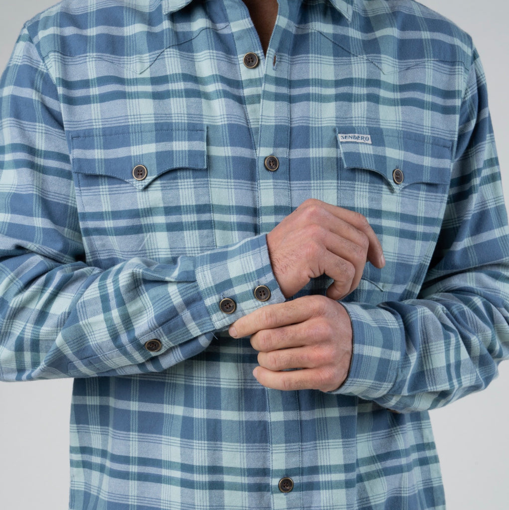 Durango Flannel Stretch Button Plaid Shirt
