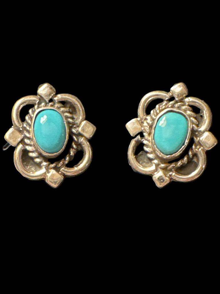 JUDY LARGO NAVAJO EARRINGS KINGMAN TURQUOISE
