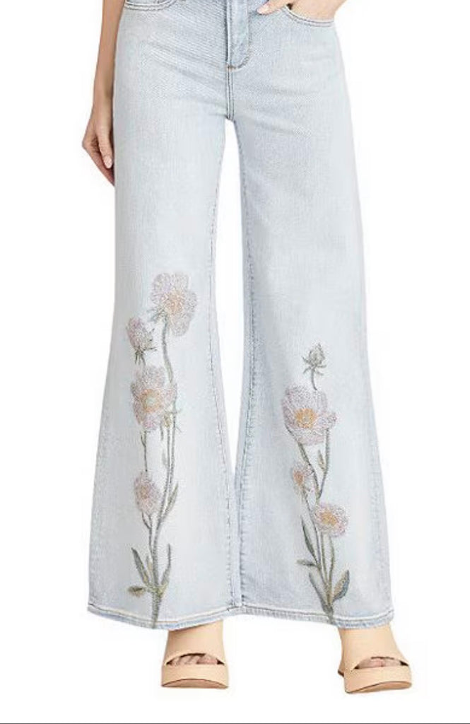 FADED ROSES PENELOPE EMBROIDERED JEANS
