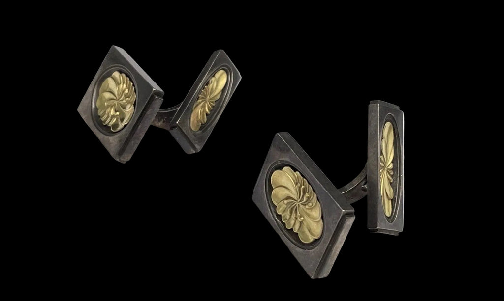 Danish Sterling 18K Gold Cufflinks Georg Jensen