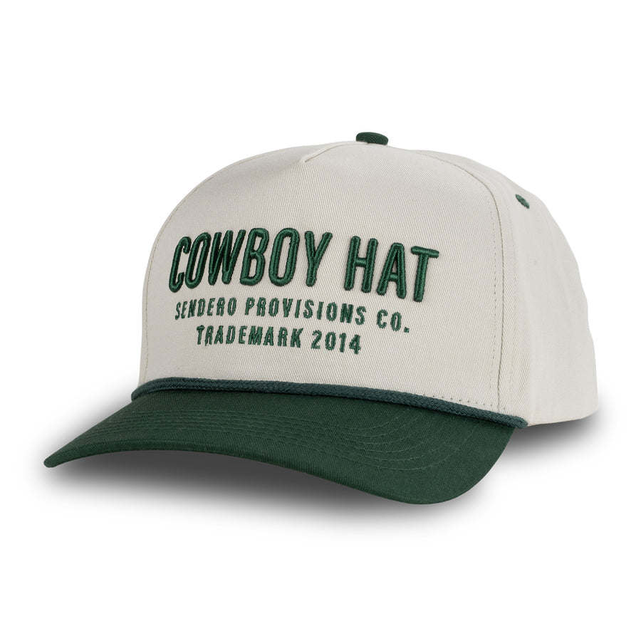 COWBOY CAP HAT GREEN/CREAM STRUCTURED