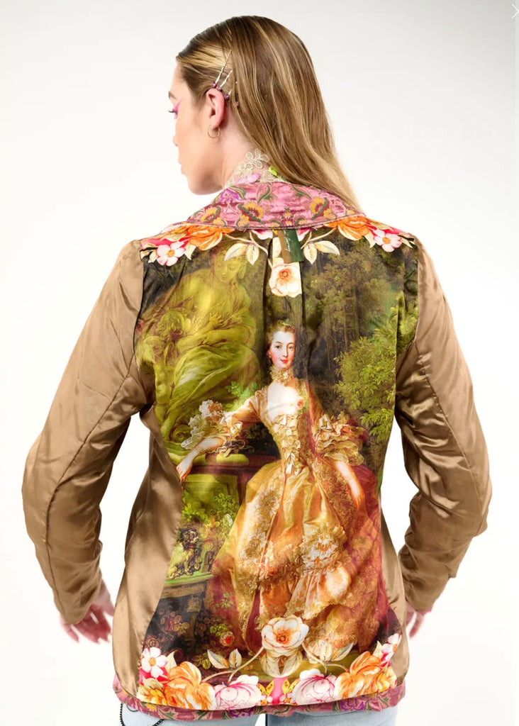 Renaissance Silk Mauve Pink Jacquard Blazer Reversible