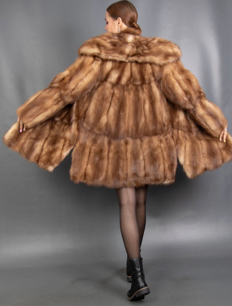 Vintage German Sable Couture Luxury Coat M