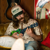 COWBOY CAP HAT GREEN/CREAM STRUCTURED