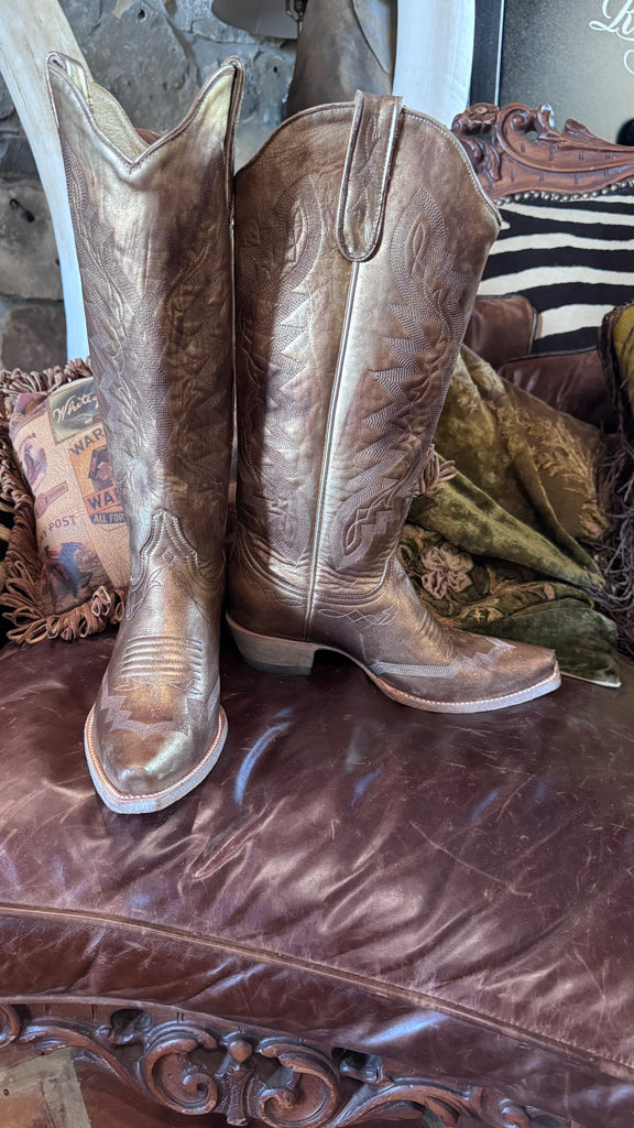 NEW Old Gringo YKY Peyton Boots Gold 7.5