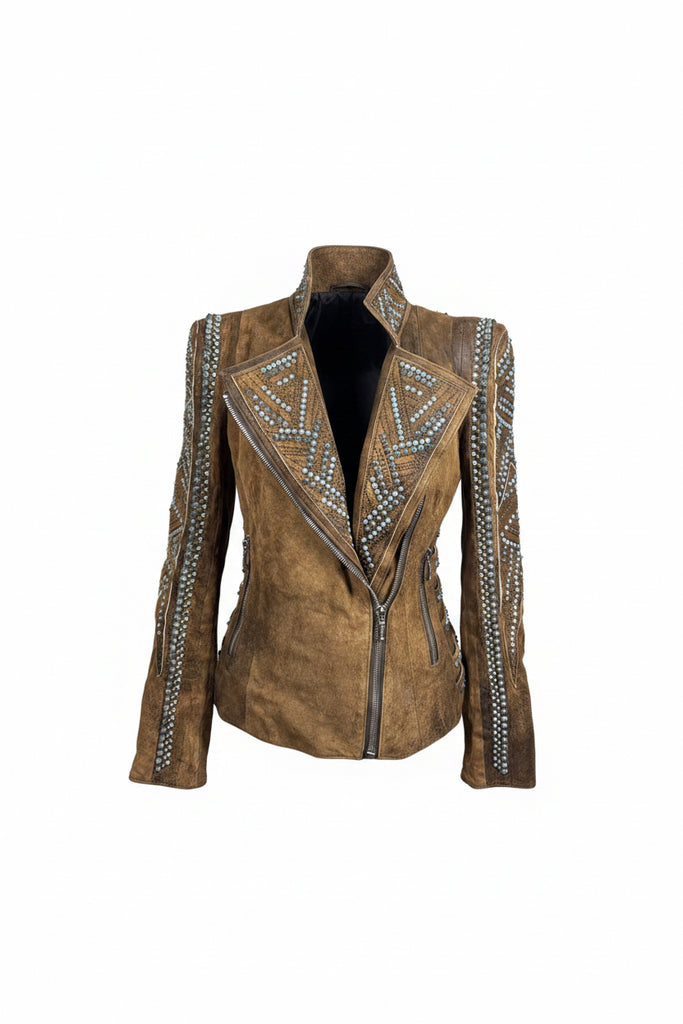 Kippys Swarovski Crystal Moto Italian Lamb Jacket