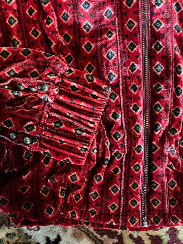 Double D Ranch Shirt Jacket Pueblo Perdido Velvet Studded S