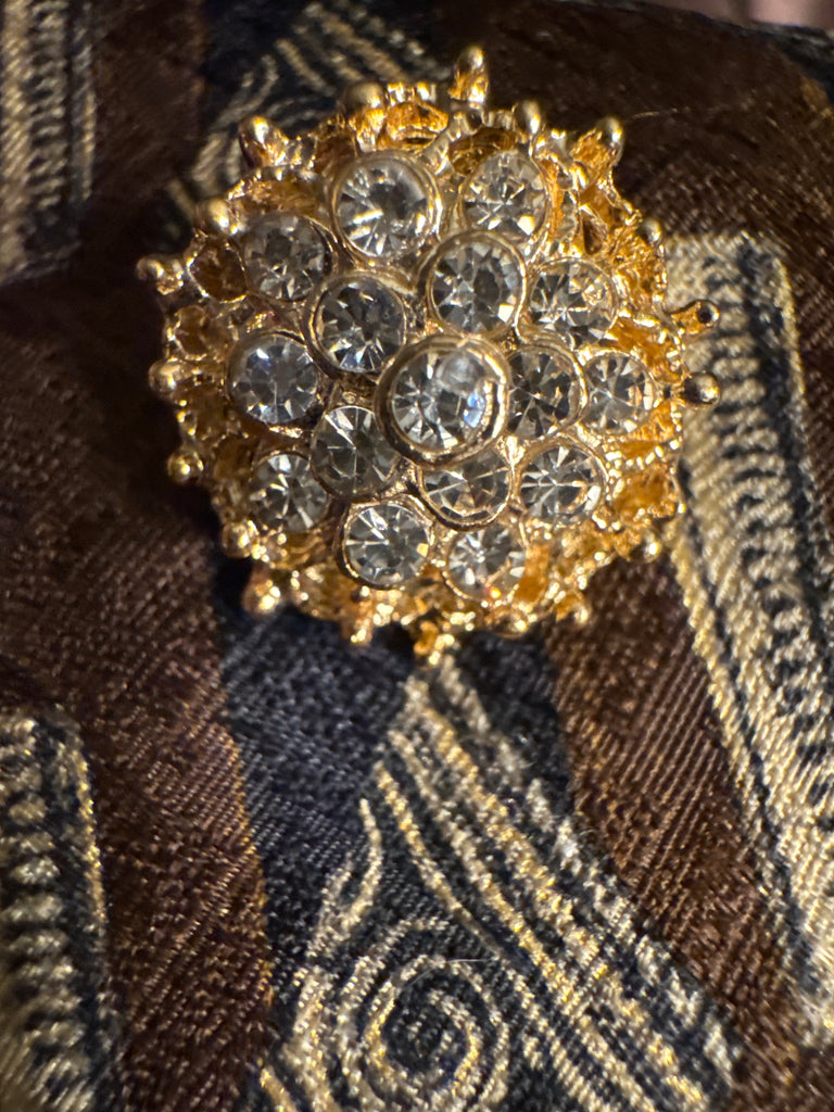 The Art Deco Custom Rhinestone Silk Tie