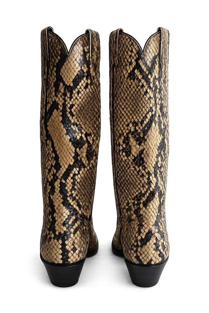 Vintage New Full Python Larry Mahan Boots 6N