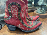 Old Gringo Ankle Boots Snake Motif Inlay 9.5B