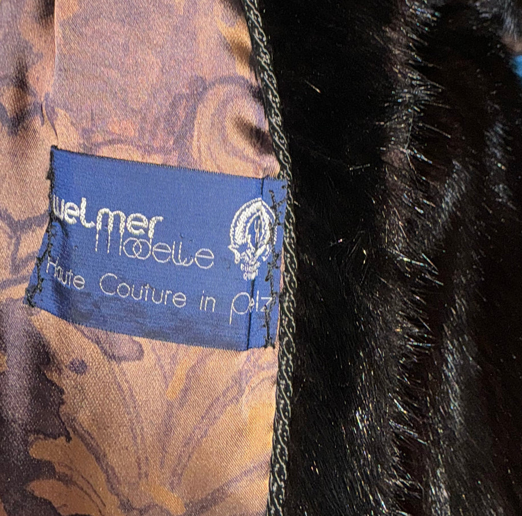 Vintage Black Female Mink Coat Couture M