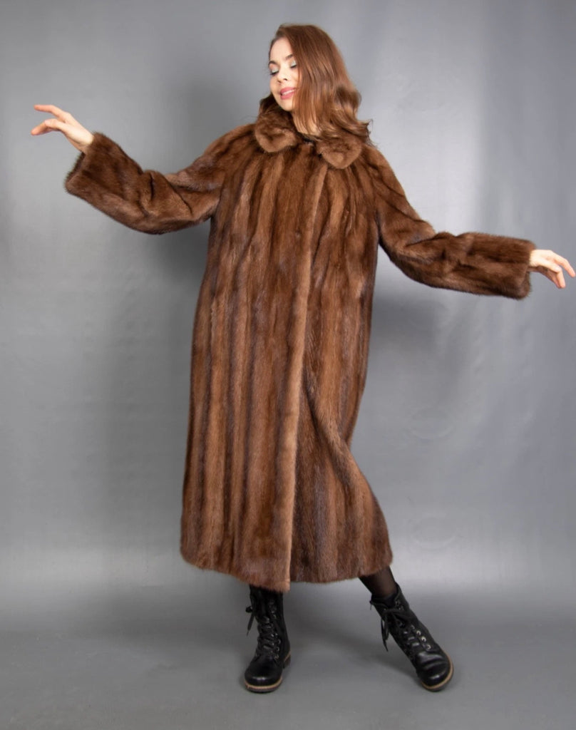 Saga Full Length Mink Mahogany Female Coat