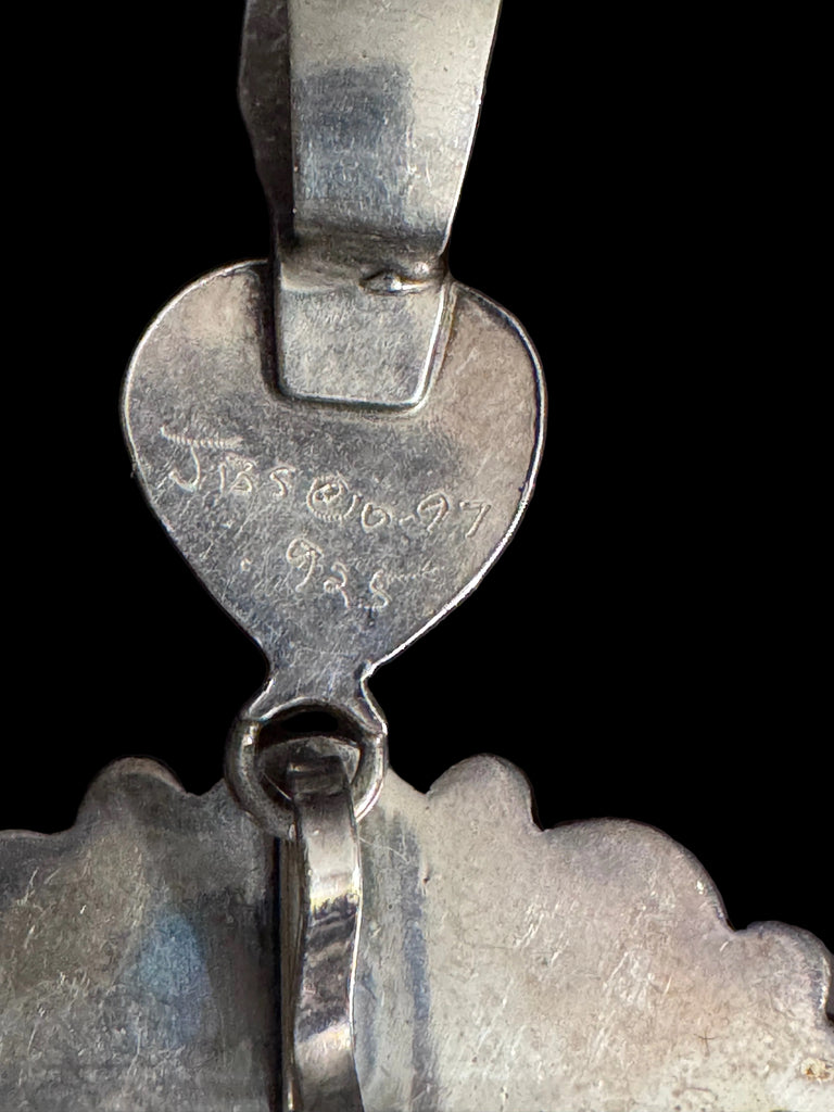 Joan Slifka Signed Royston Turq Bone Pin Pendant