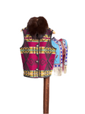 Vintage Indian Blanket Vest Fur Collar M