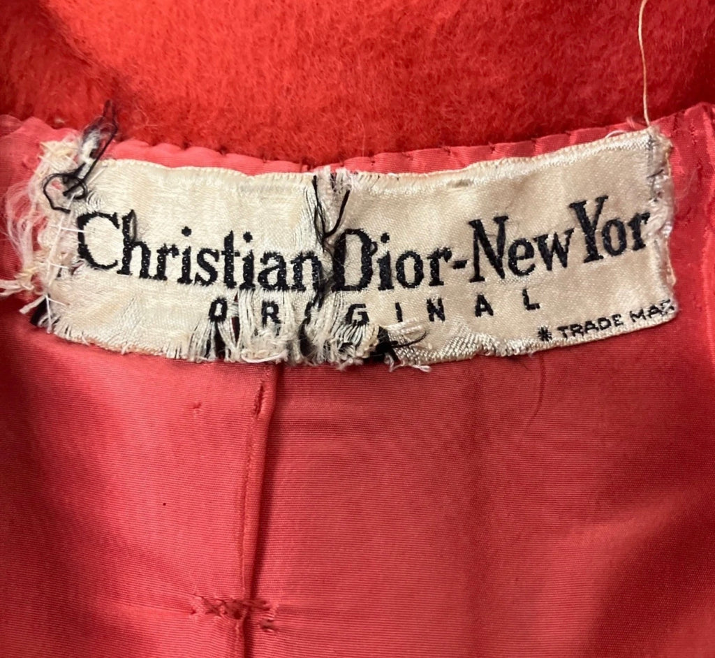 Rare 60s Christian Dior New York Original Red Tailored Coat S