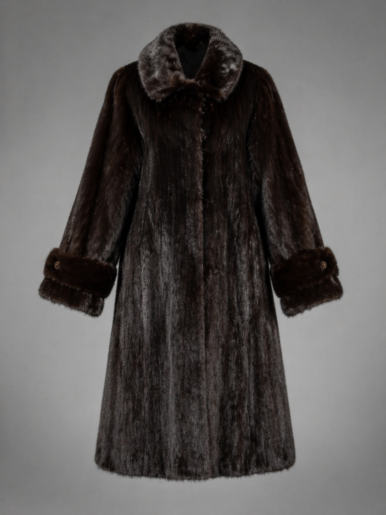 Female Blackglama Mink Maxi Fur Coat M