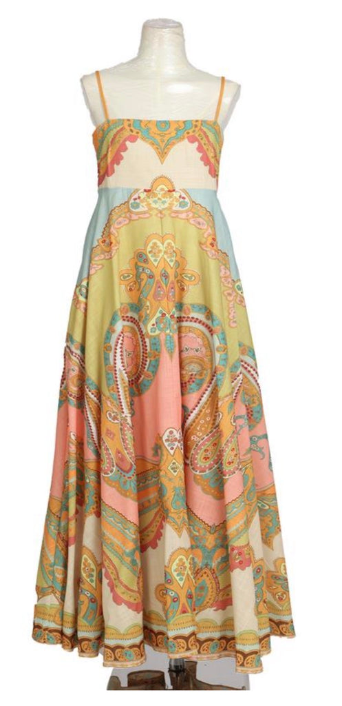 Pastel Paisley Boho Maxi Dress