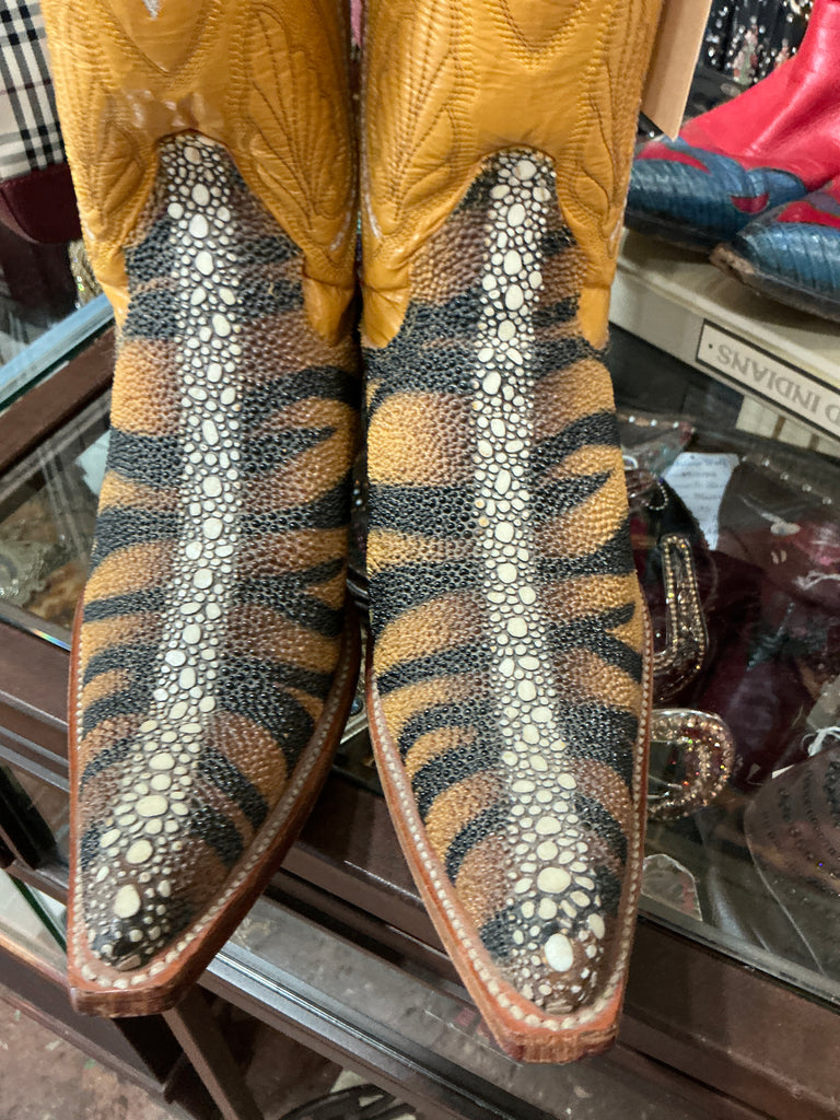 Insane Tiger Stripe Cowboy Boots