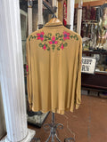 Vintage Custom Mustard Old Chain Stitch Embroidery 1940s