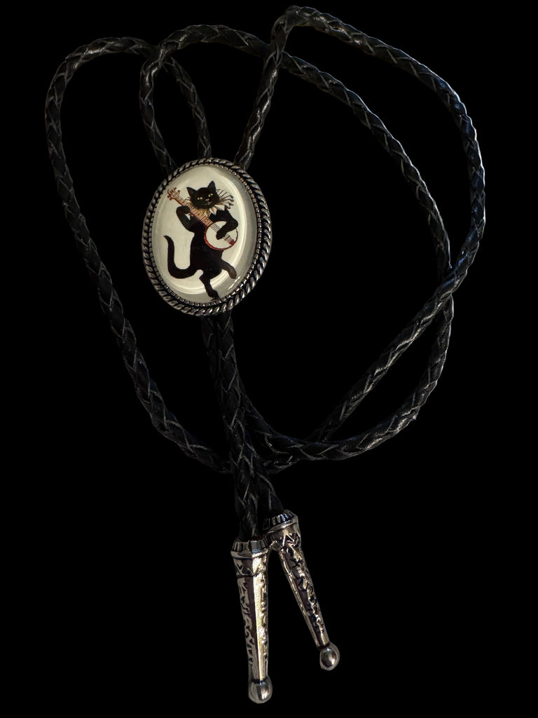 Banjo Playing Black Cat Bolo
