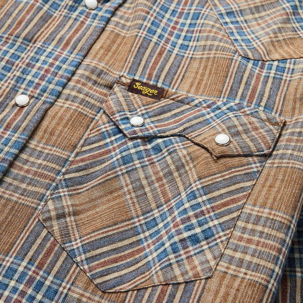 Sawtoof S/S Faded Navy Pearl Snap Shirt