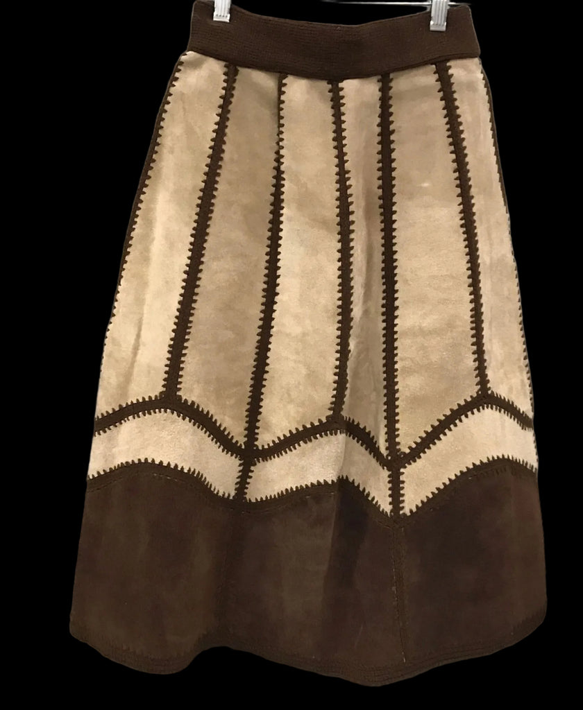 Vintage Suede Knit Set Vest Skirt M