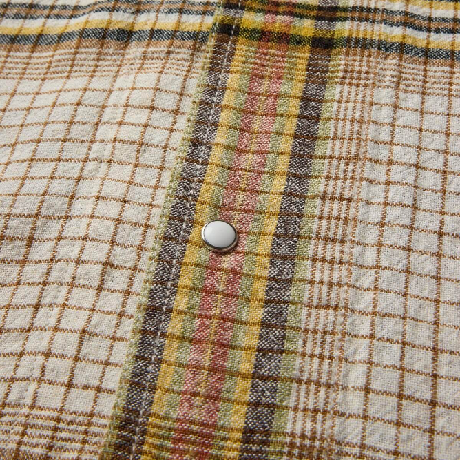 Whippersnapper S/S White Grid Pearl Snap Shirt