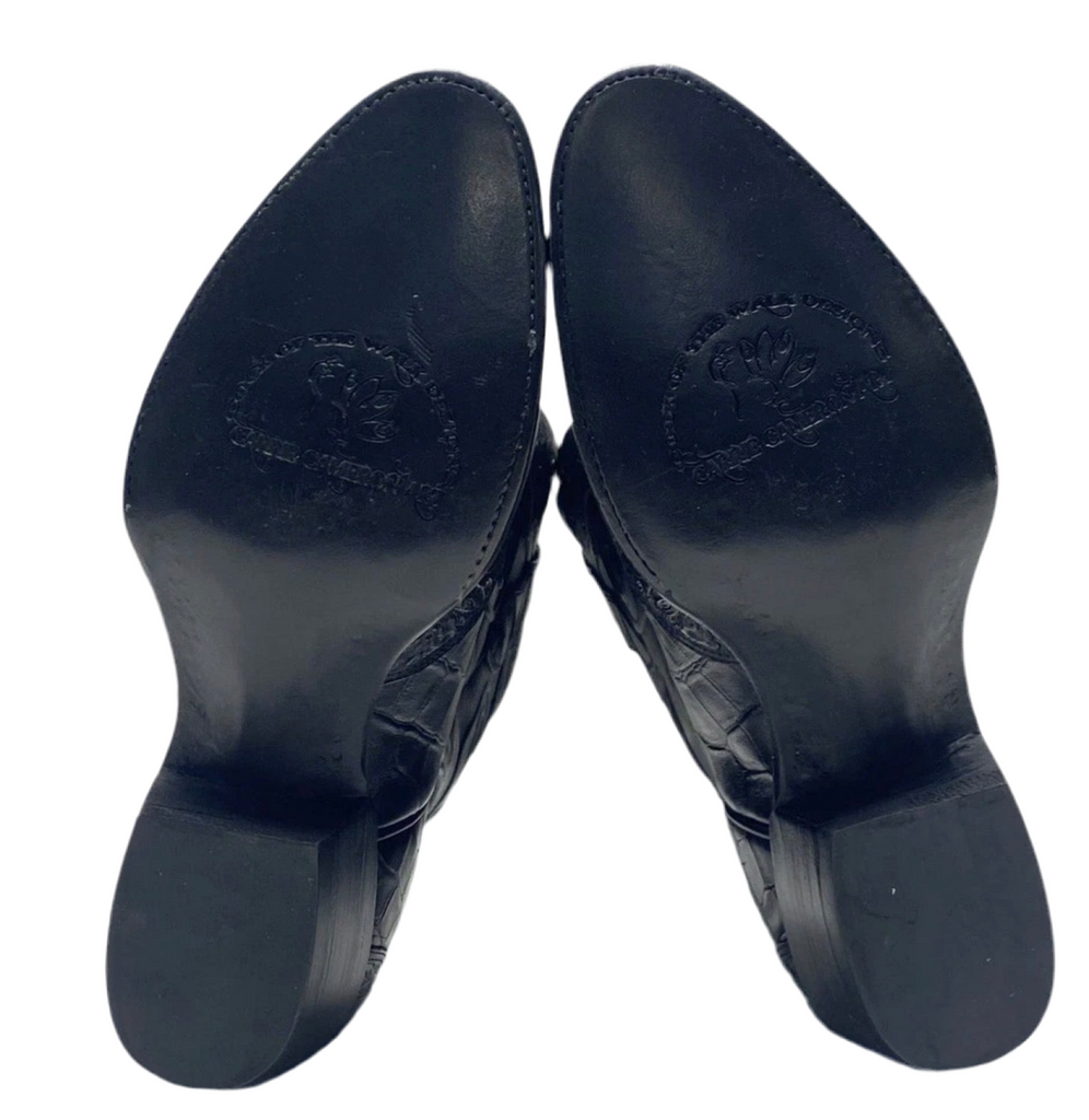 NEW Custom Tooled Heel Toe Black 7.5 Cock of the Walk Boots SMA