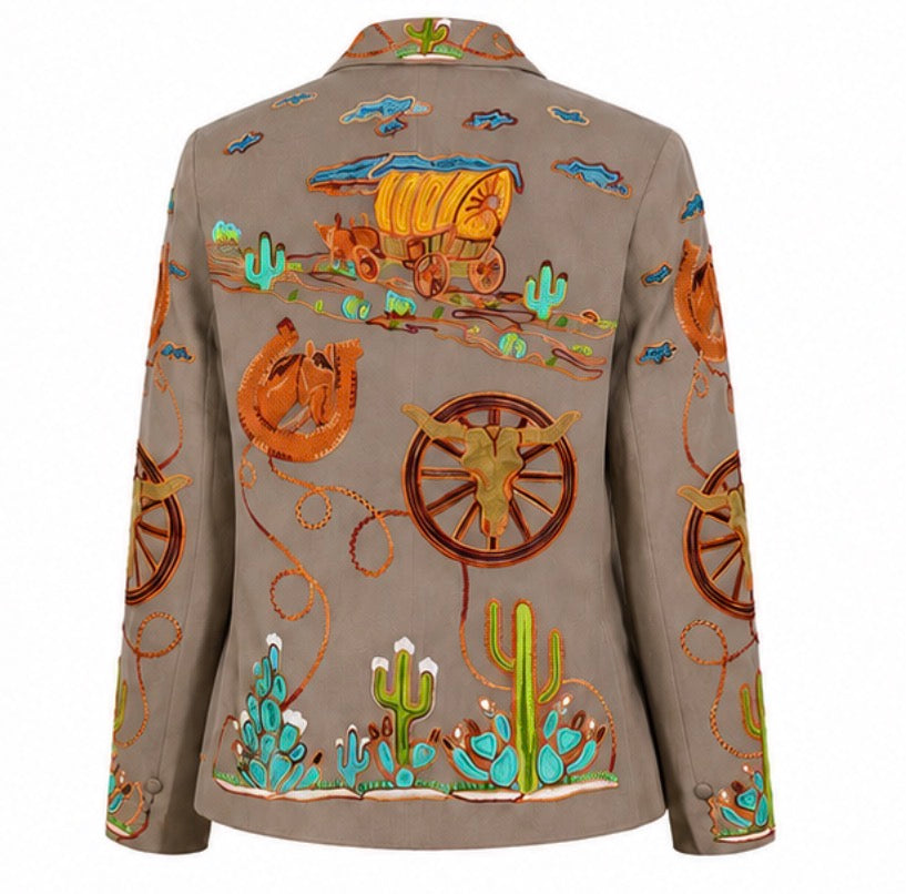 Western Trail Embroidered Blazer