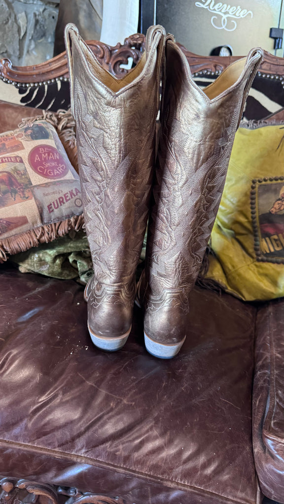 NEW Old Gringo YKY Peyton Boots Gold 7.5