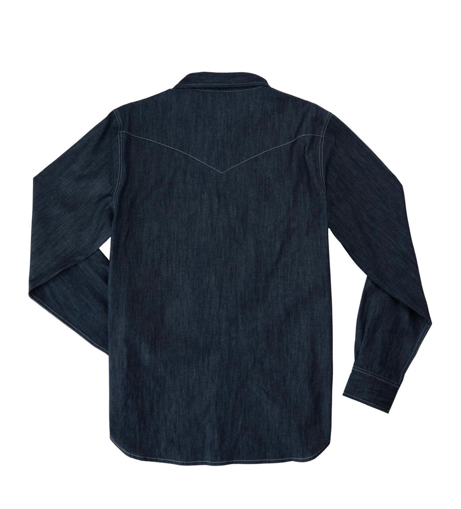 The Wyatt Pearl Snap L/S Dark Denim Shirt