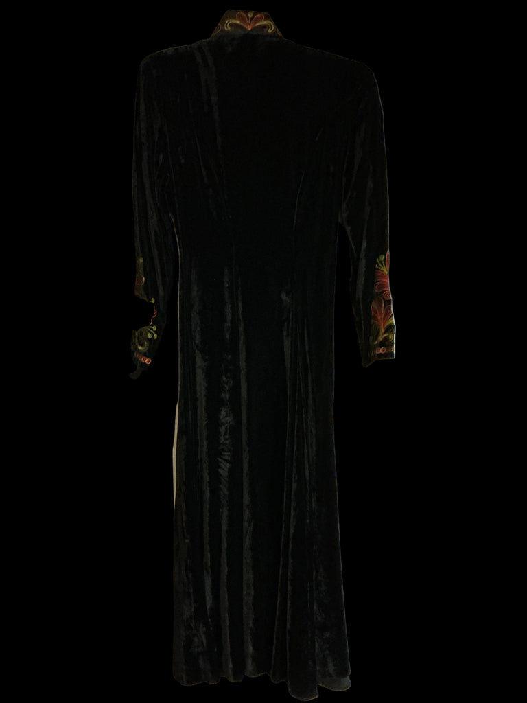 Vintage XS Velvet Dress Embroidered Double D Ranchwear