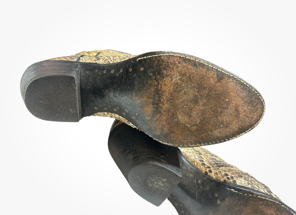 Vintage Larry Mahan 15”Python Boots 8N VGC