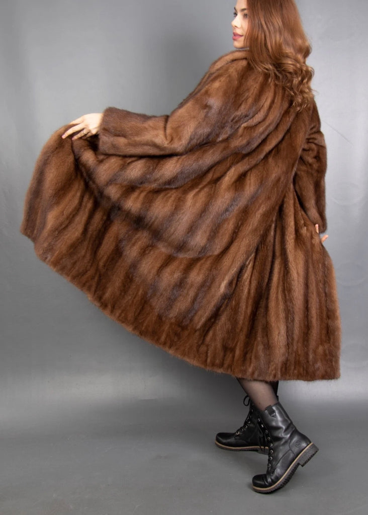 Saga Full Length Mink Mahogany Female Coat