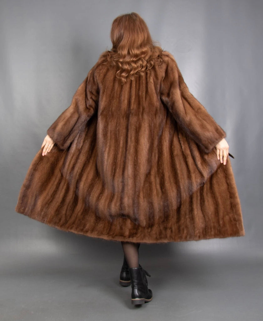 Saga Full Length Mink Mahogany Female Coat