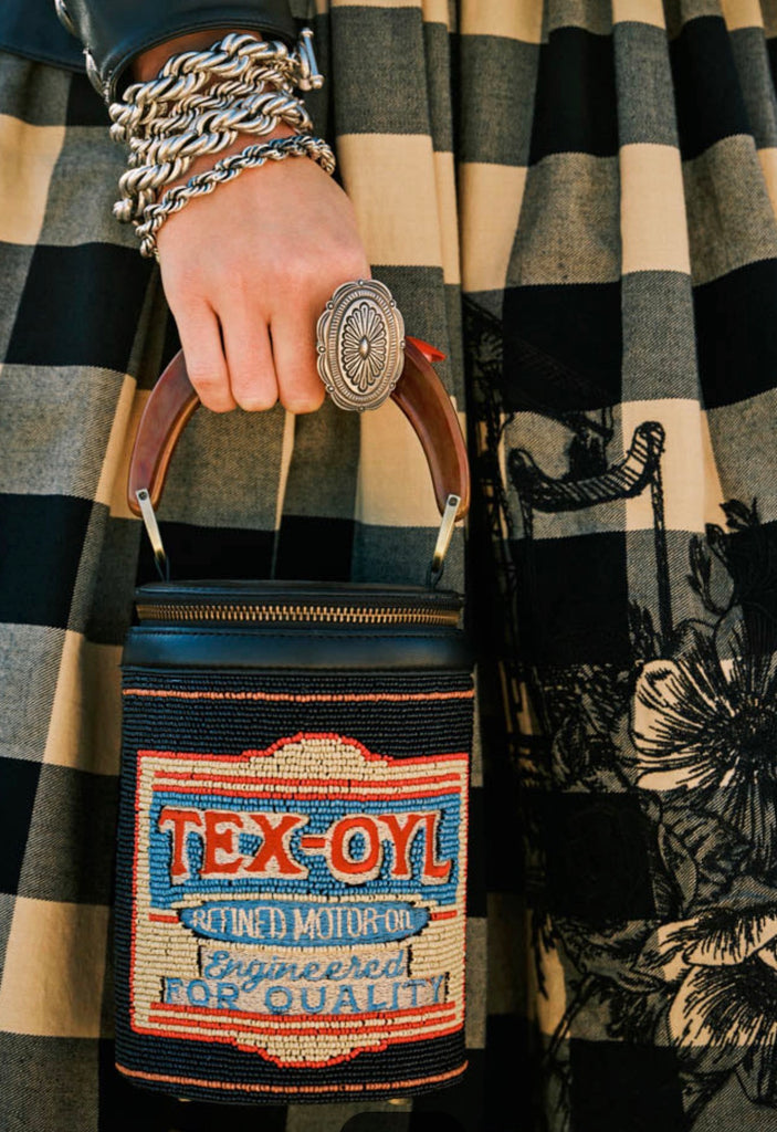 TEX-OYL HAND BEADED HANDBAG