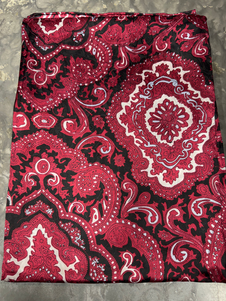 Paisley Red/Black Silk Scarf Wild Rag