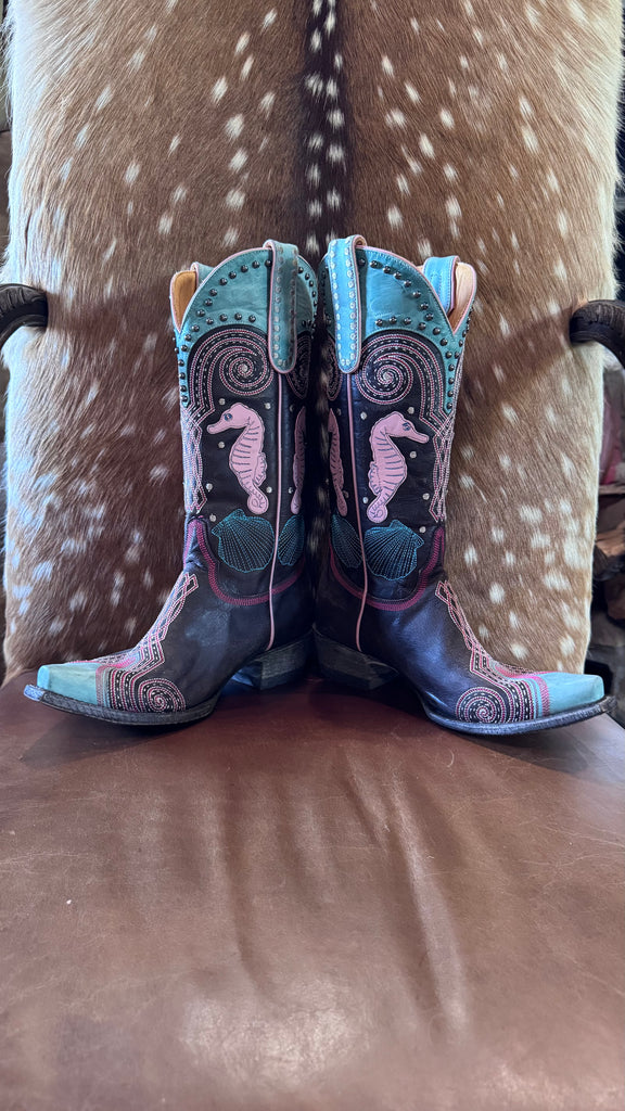 New Old Gringo Sia Sea Horse Cowboy Boots 7.5