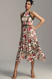 Lace Trim A-Line Floral Maxi Dress 10