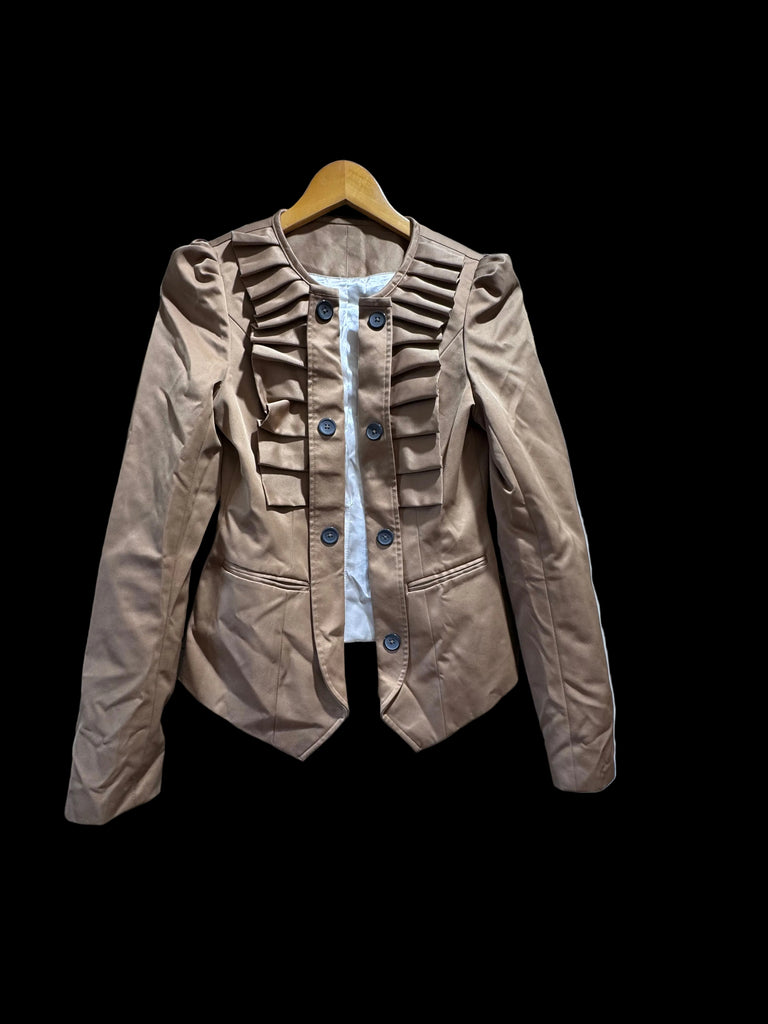 Ruffle Front Jacket L