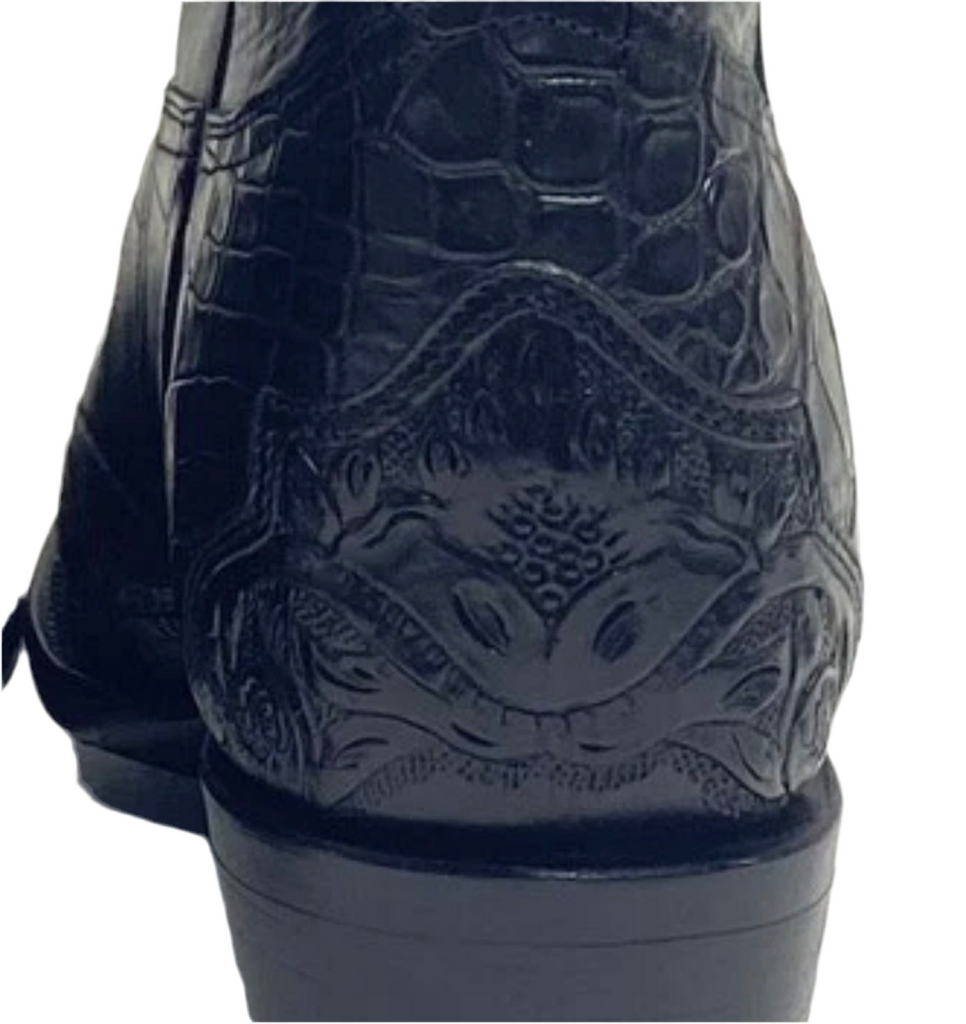 NEW Custom Tooled Heel Toe Black 7.5 Cock of the Walk Boots SMA