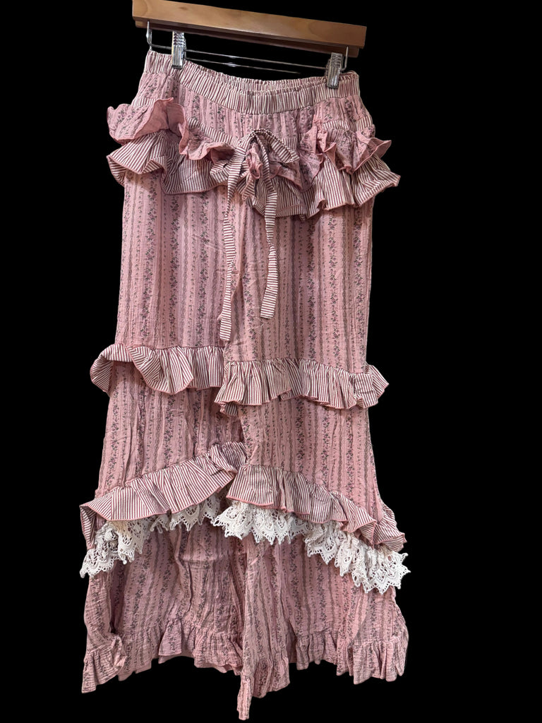 Prairie Pants Ticking Stripe Ruffle Pants