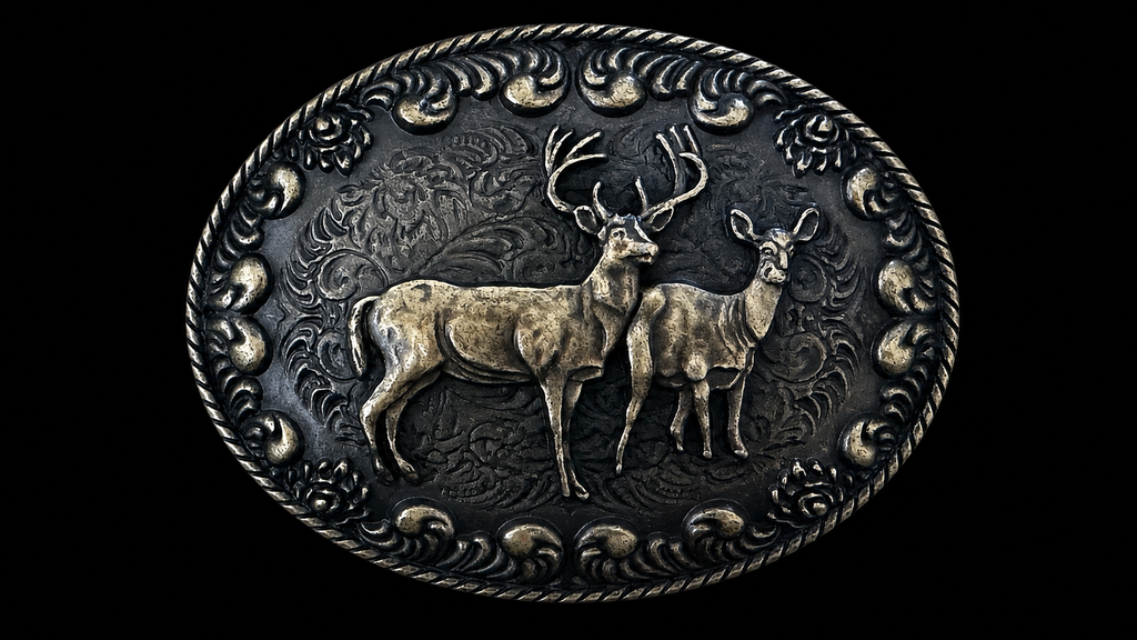 Buck Doe Hunter Nature Buckle