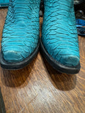 Corral Turquoise Python Ankle Boots EUC 9B